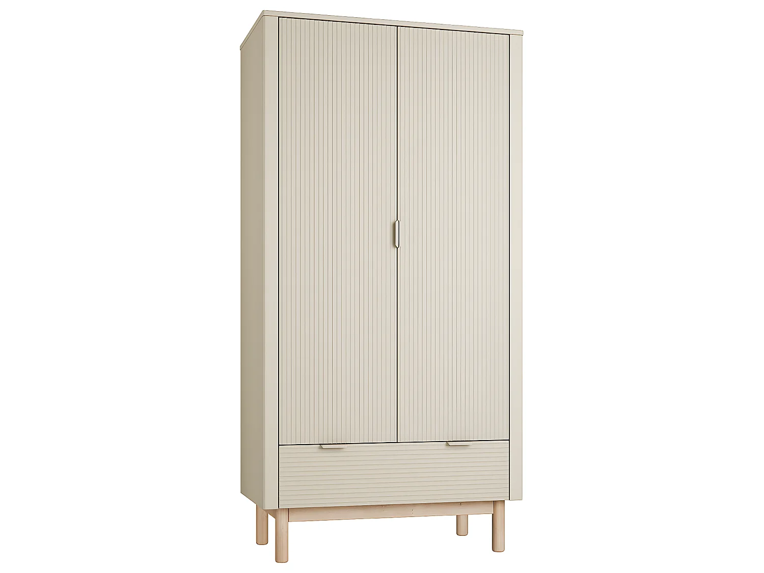Armoire 2 portes 1 tiroir Miloo Champagne