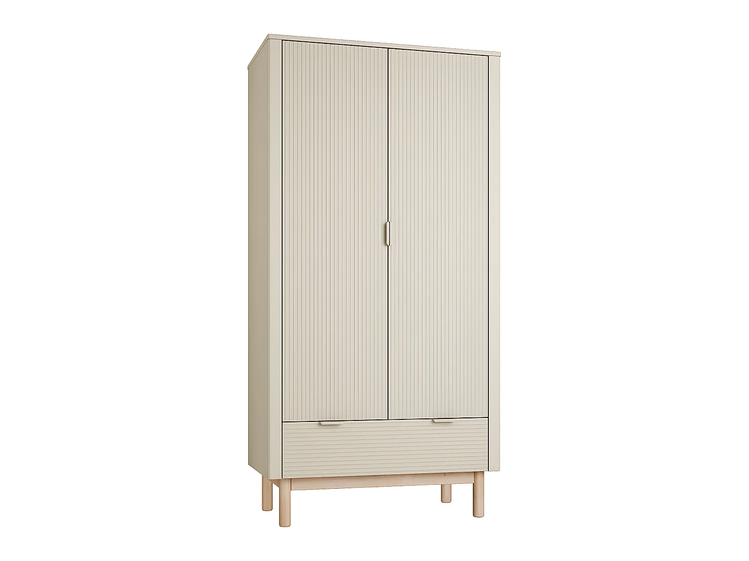 Armoire 2 portes 1 tiroir Miloo Champagne