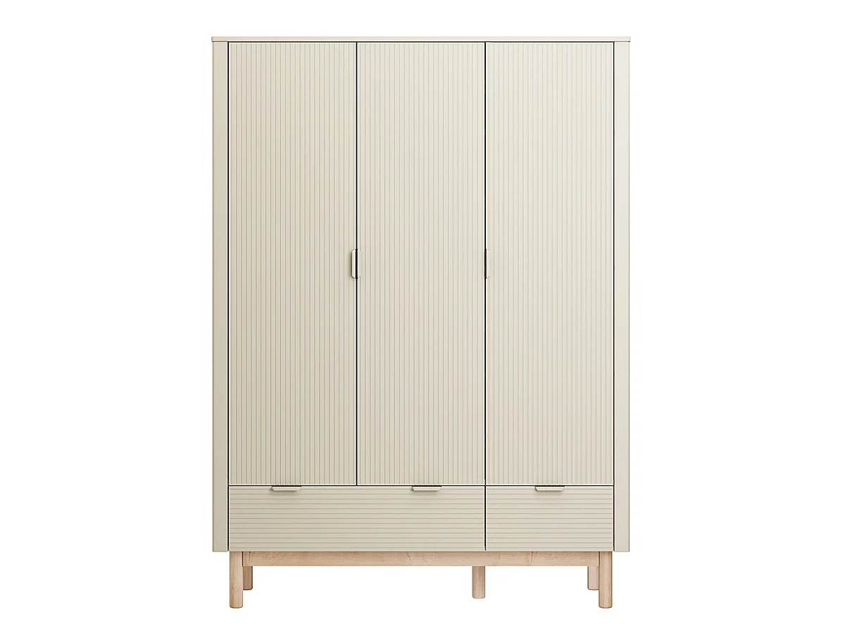 Pinio Miloo Champagne 3-door 2-drawer wardrobe