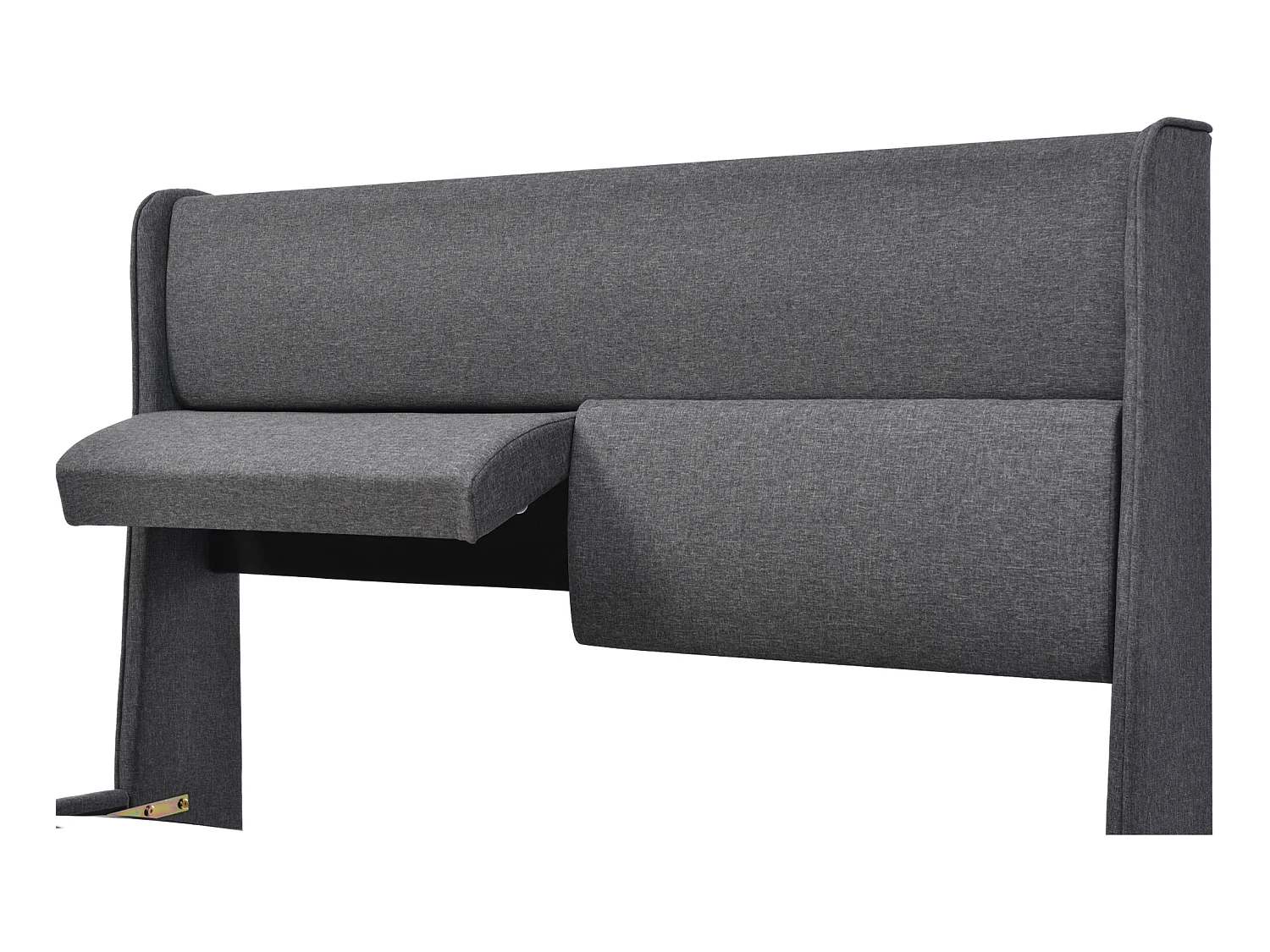 Letto contenitore 140 x 200 cm - tessuto lino - poggiatesta regolabili - colore grigio