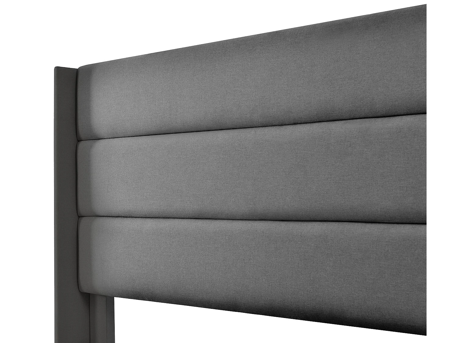 Lit coffre 140 x 200 cm - tissu lin - sommier à lattes - coloris gris