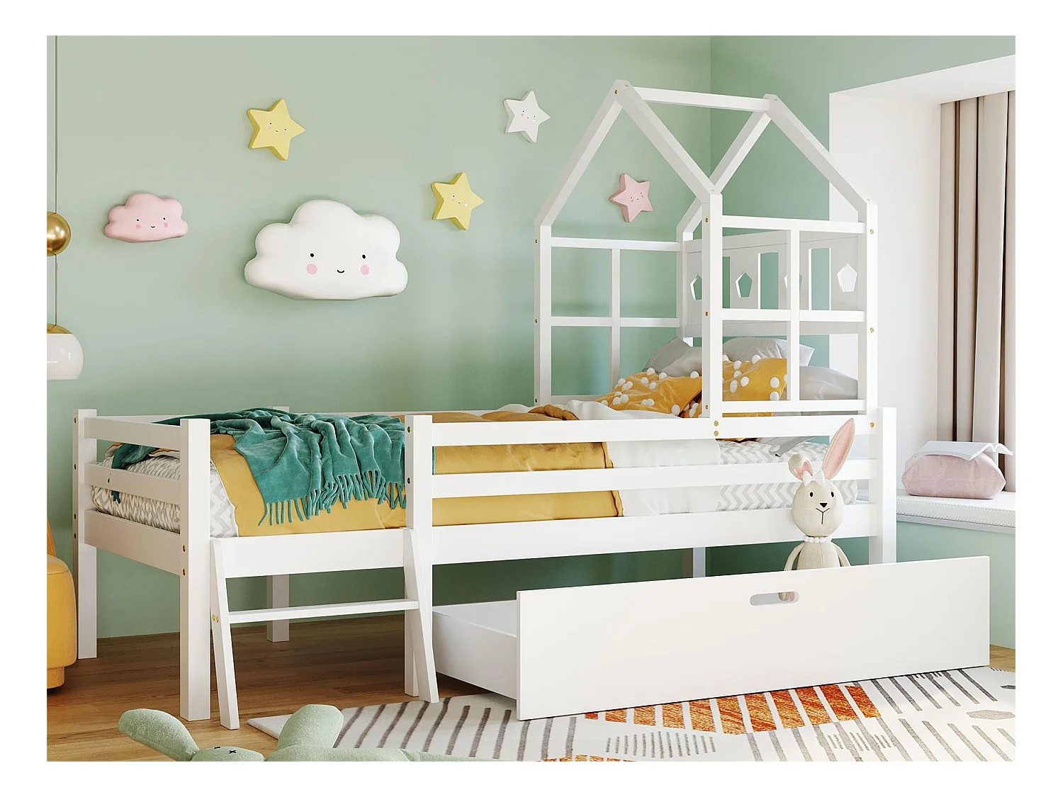 Lit coffre 140 x 200 cm - tissu lin - coloris gris + matelas