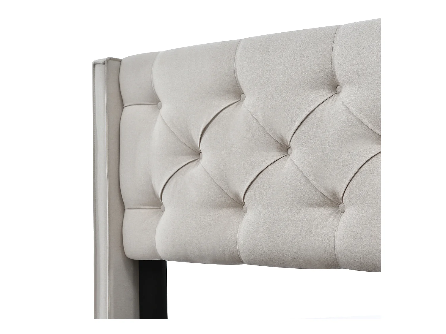 Lit coffre 140 x 200 cm - lin - sommier à lattes - gris clair