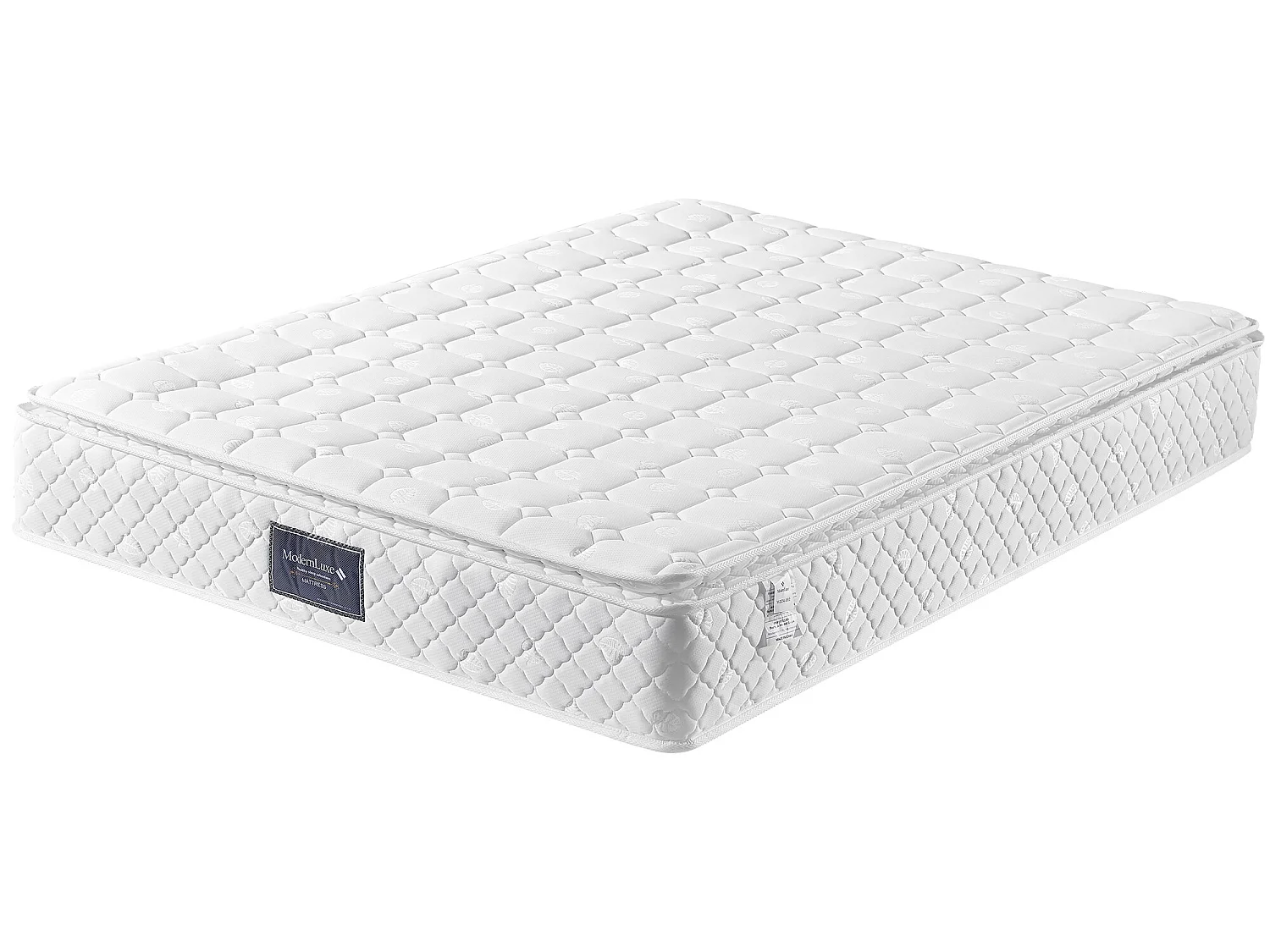 Lit coffre avec tête de lit - 140 x 200 cm - cuir pu - LEDs - blanc + matelas