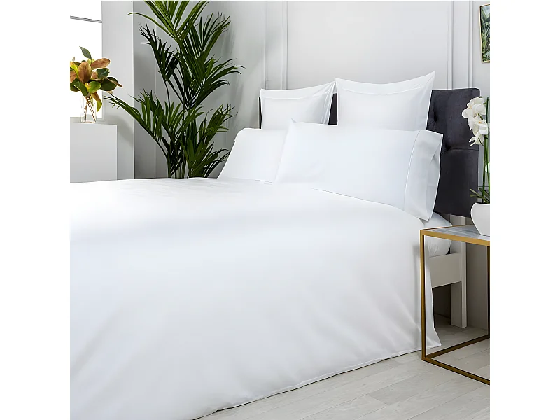 Funda nórdica Saten Algodon Egipcio 300 Hilos Blanco Cama 180