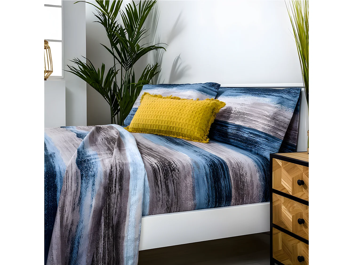 Juego de sábanas LOMBA microfibra hipoalergénica visón Cama 90