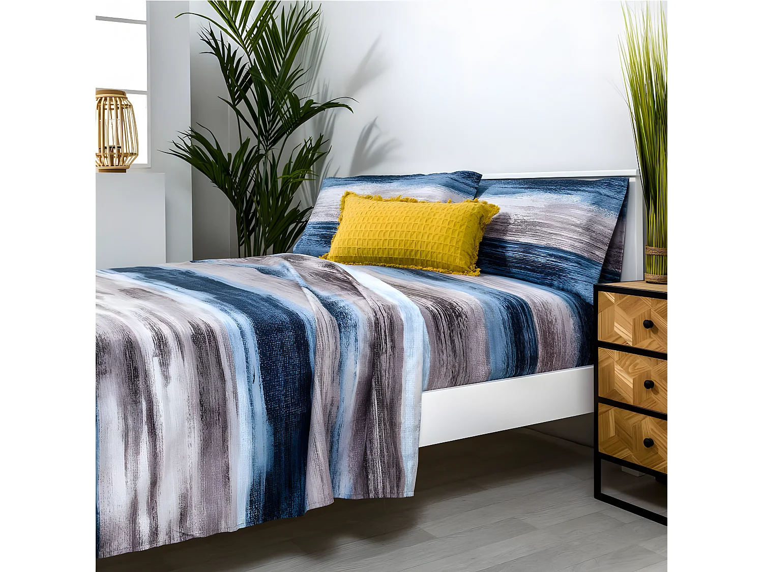 Juego de sábanas LOMBA microfibra hipoalergénica visón Cama 90