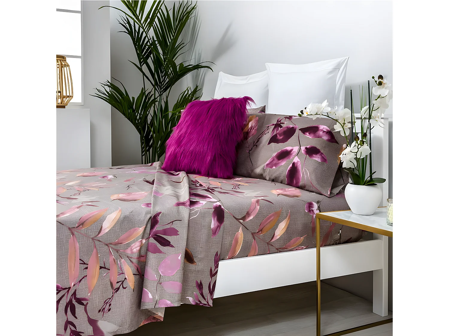 Juego de sábanas KADO microfibra hipoalergénica visón Cama 180