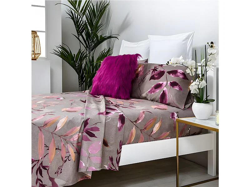 Juego de sábanas KADO microfibra hipoalergénica visón Cama 180