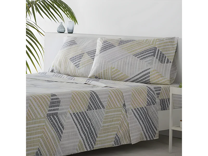 Juego de sábanas RODILES microfibra hipoalergénica gris  Cama 180