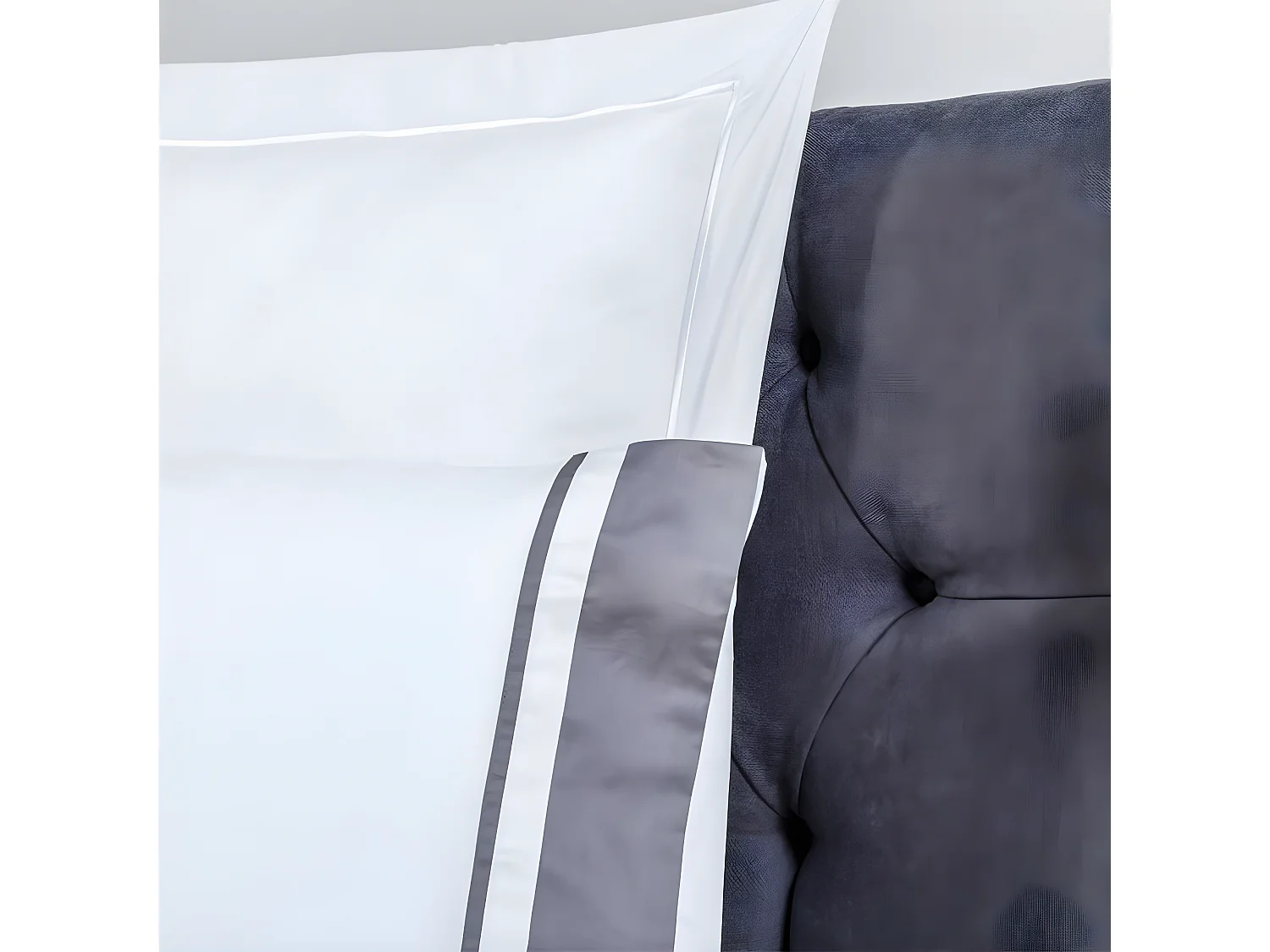 Juego de sábanas satén algodón egipcio 300 blanco gris  Cama 180