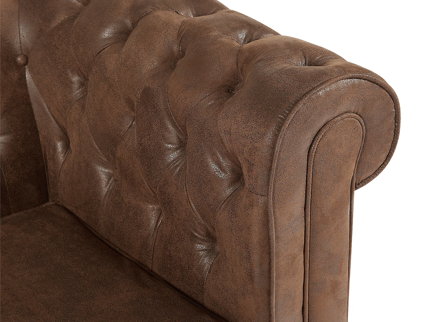 Canapé 3 places convertible en microfibre aspect cuir vieilli CHESTERFIELD