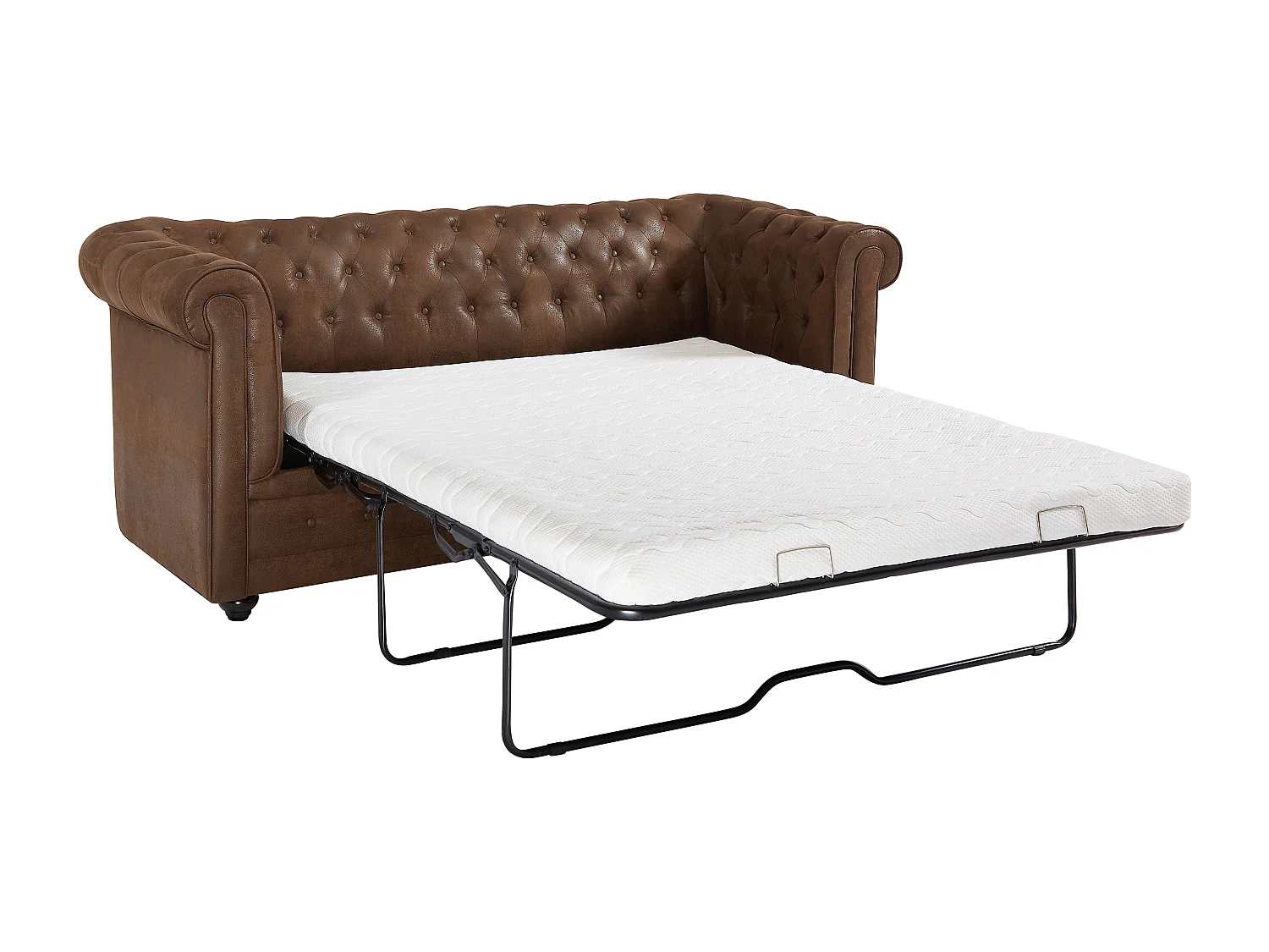 Canapé 3 places convertible en microfibre aspect cuir vieilli CHESTERFIELD