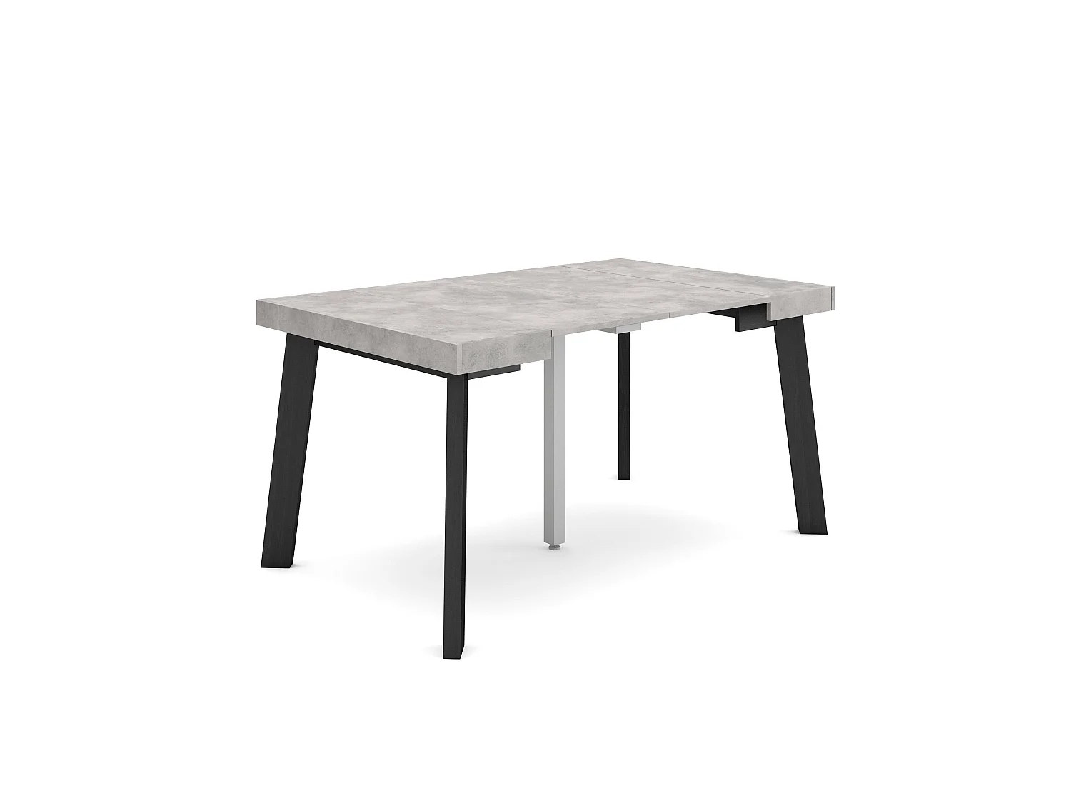 Uitschuifbare Consoletafel, 140x90x73cm, Voor 6 personen, Houten poten, Cement