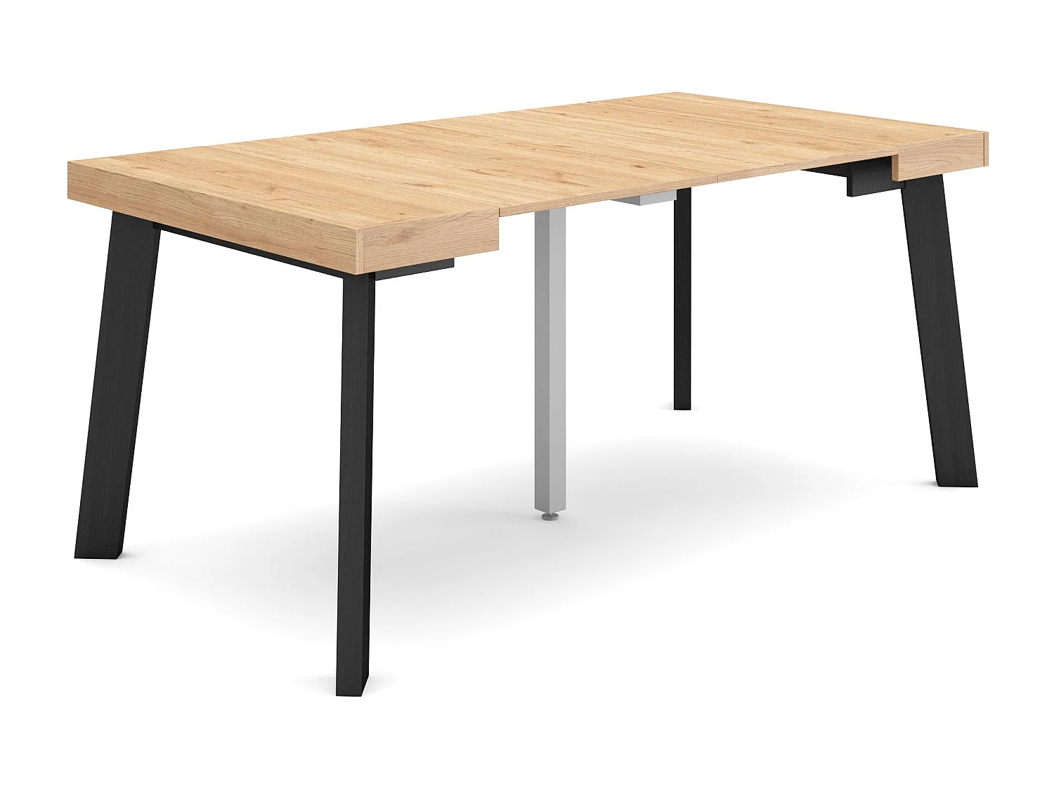 Mesa Consola extensible, 160x90x73cm, Para 8 comensales, Patas de madera, Roble