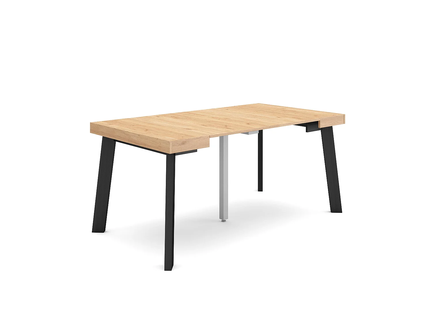 Table console extensible, 160x90x73cm, Pour 8 personnes, Pieds en bois, Chêne