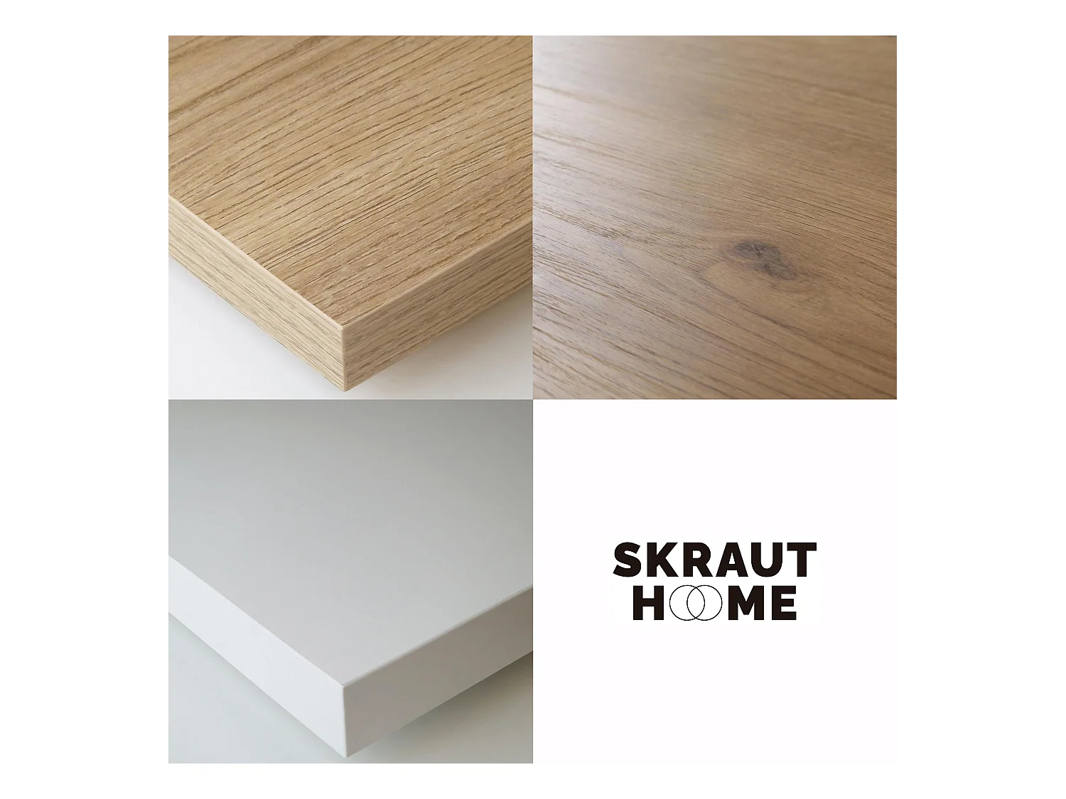 Table console extensible, 262x90x73cm, Pour 12 personnes, Pieds bois massif, Chêne et blanc