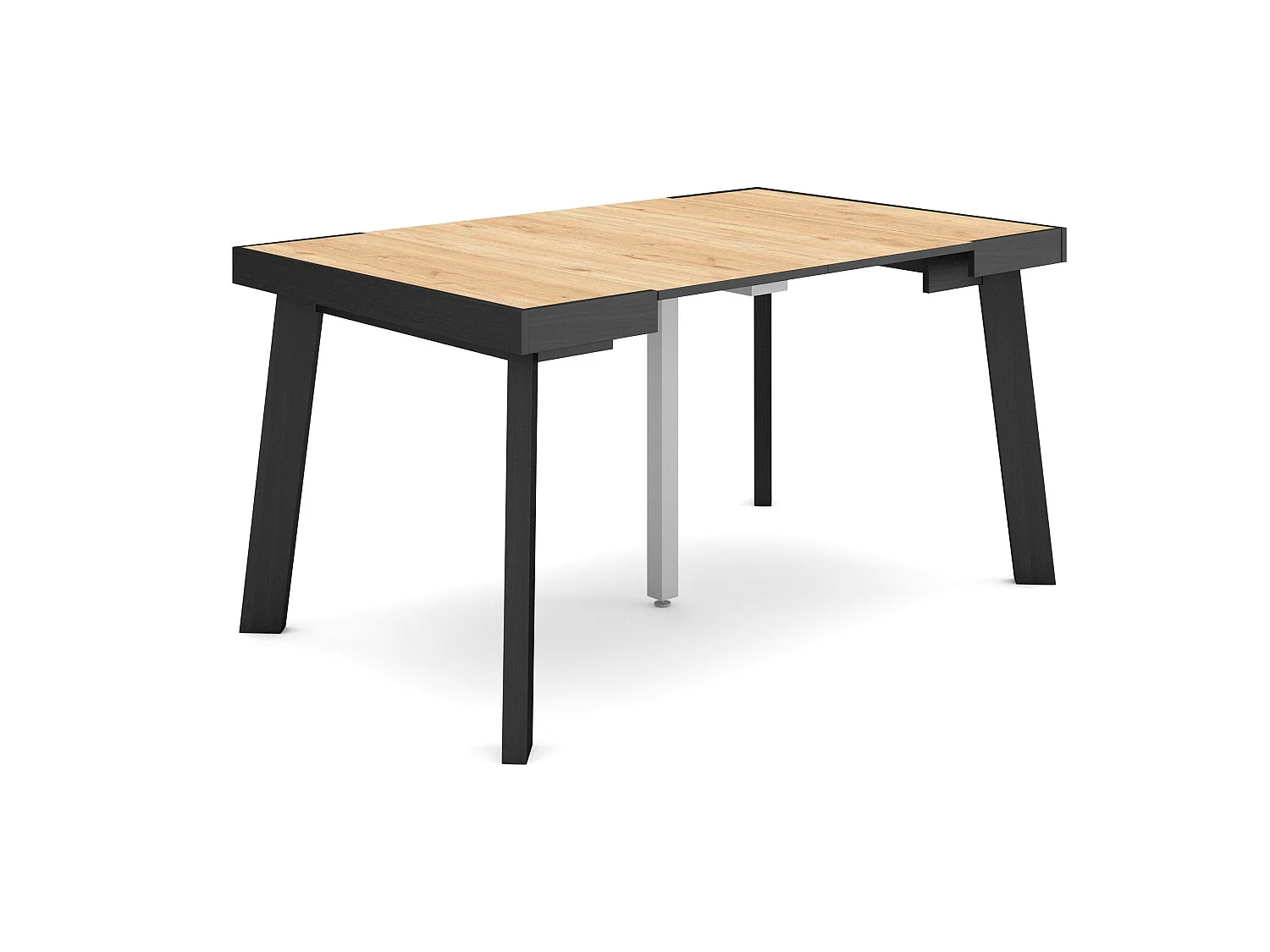 Table console extensible, 140x90x73cm, Pour 6 personnes, Pieds en bois, Chêne