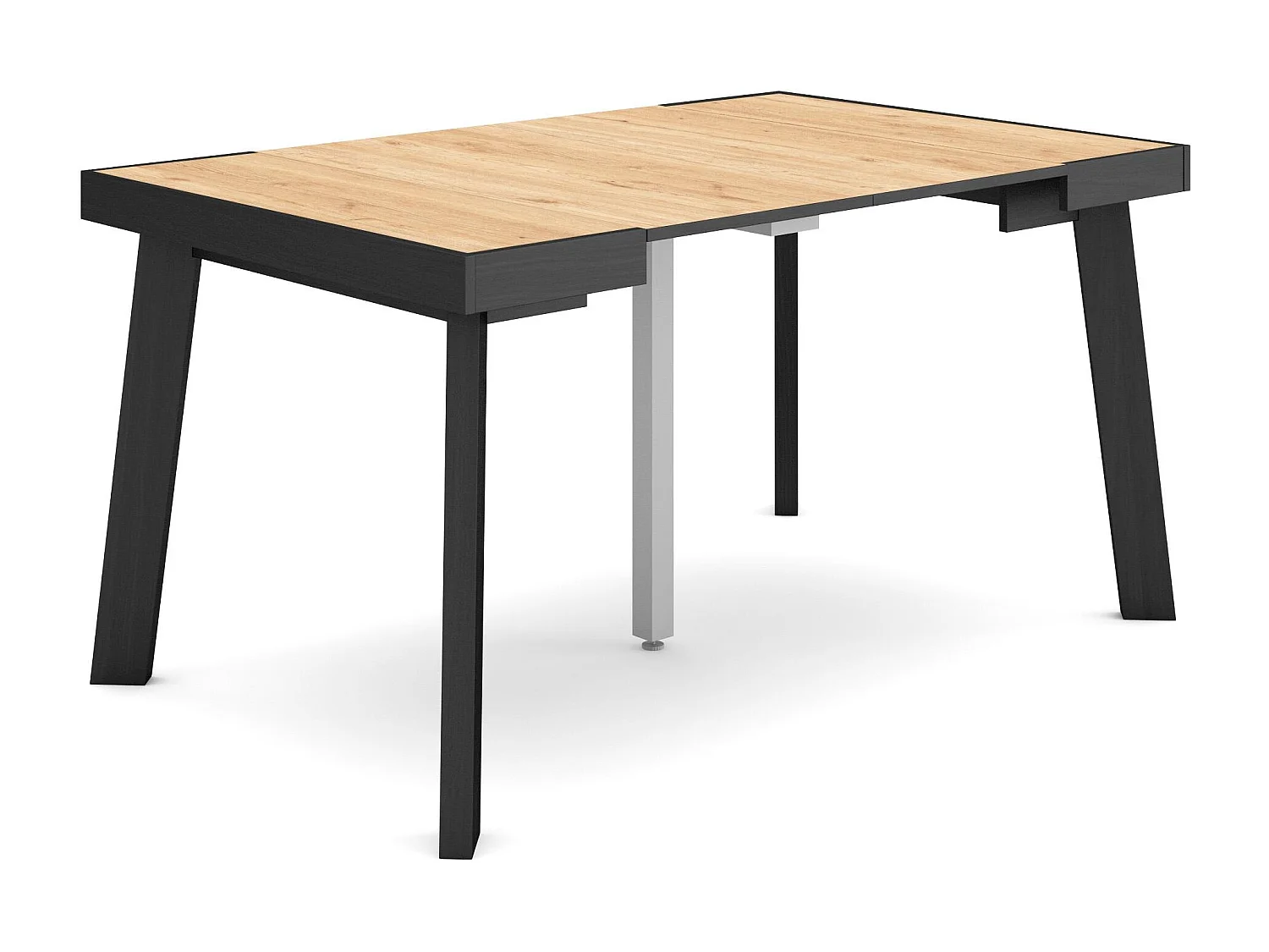 Ausziehbarertisch, 140x90x73cm, Für 6 Gäste, Hölzerne Beine, Eiche