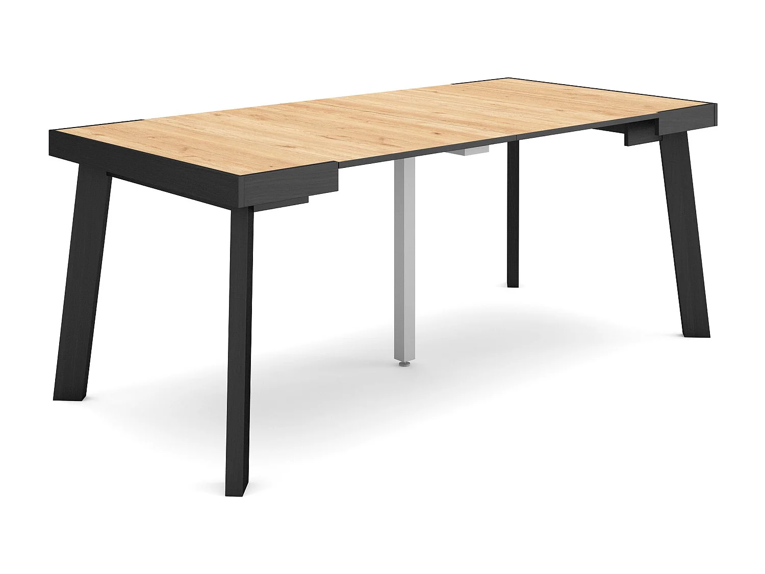 Consolle allungabile, 180x90x73cm, Per 8 persone, Gambe in legno, Rovere