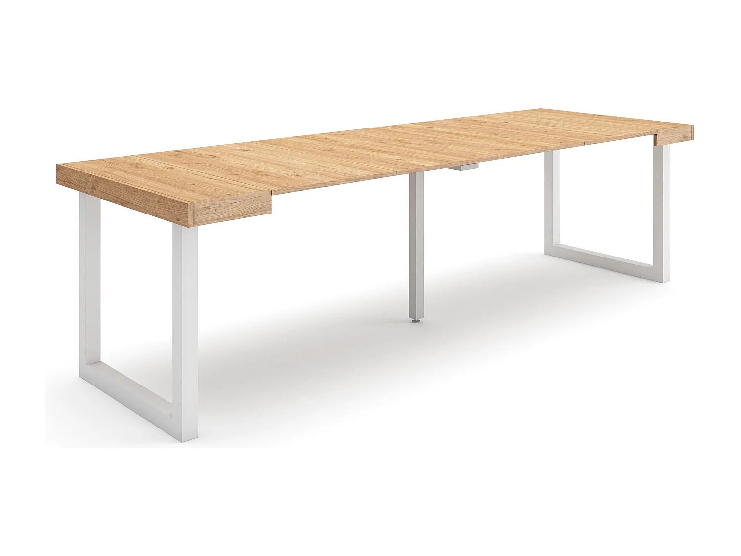 Mesa Consola Extensível, 262x90x73cm, Para 12 pessoas, Pés de madeira, Carvahlo