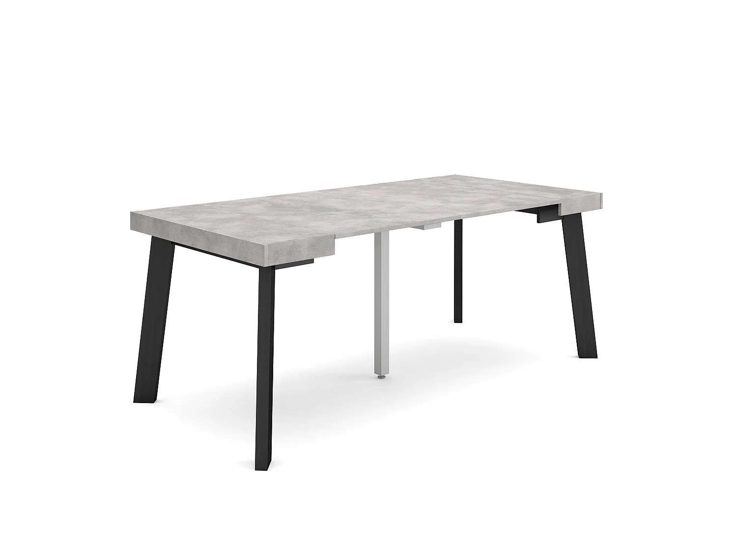 Mesa Consola extensible, 180x90x73cm, Para 8 comensales, Patas de madera, Cemento