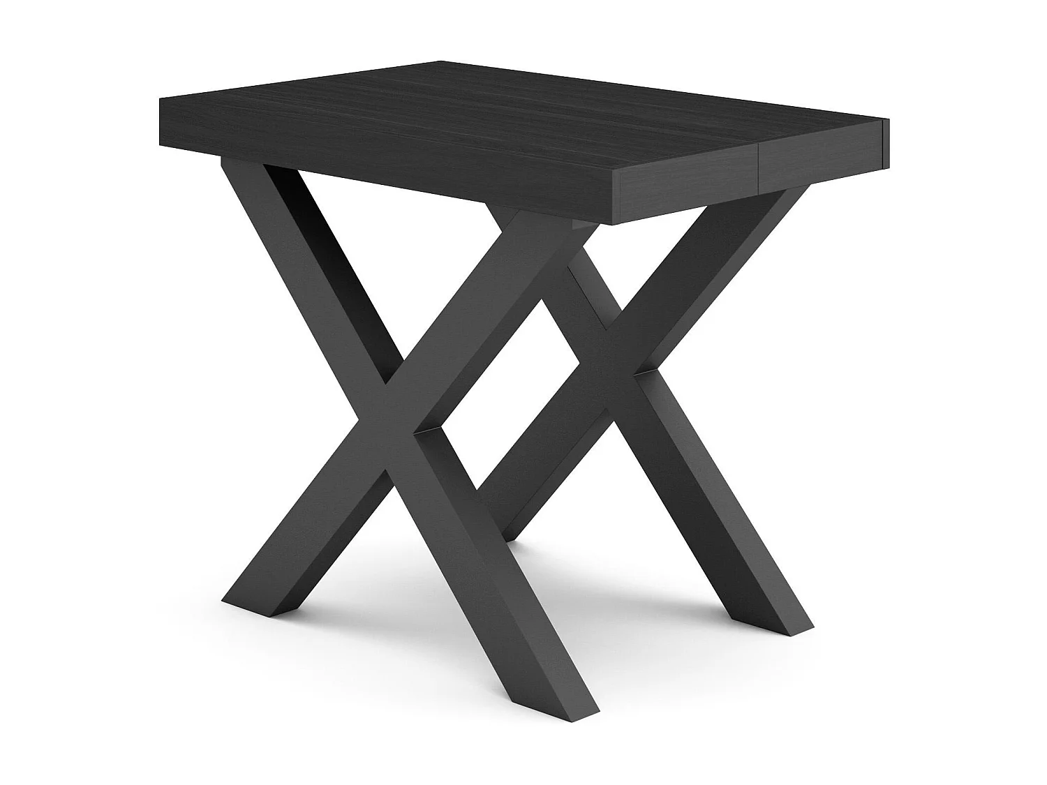 Mesa Consola Extensível, 262x90x73cm, Para 12 pessoas, Pés de madeira, Carvahlo e preto