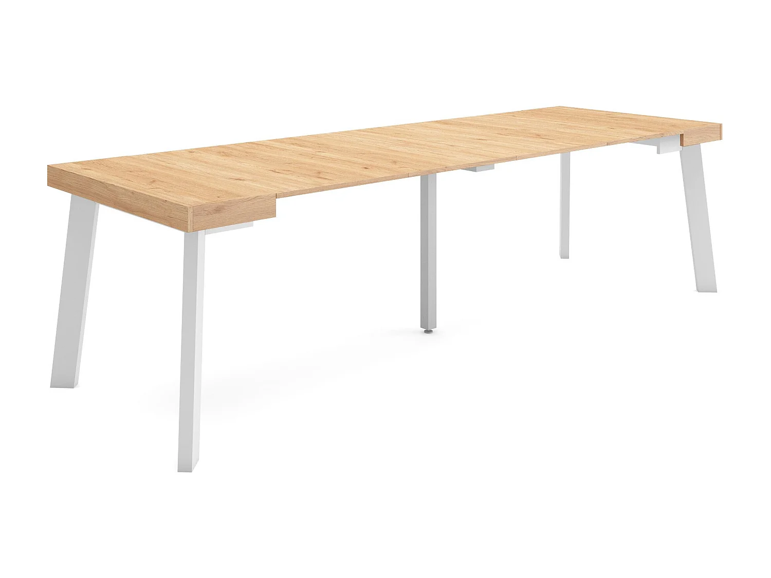 Mesa Consola Extensível, 262x90x73cm, Para 12 pessoas, Pés de madeira, Carvahlo