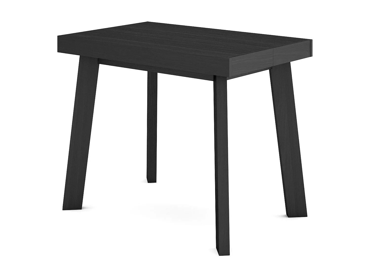 Table console extensible, 222x90x73cm, Pour 10 personnes, Pieds en bois, Noir