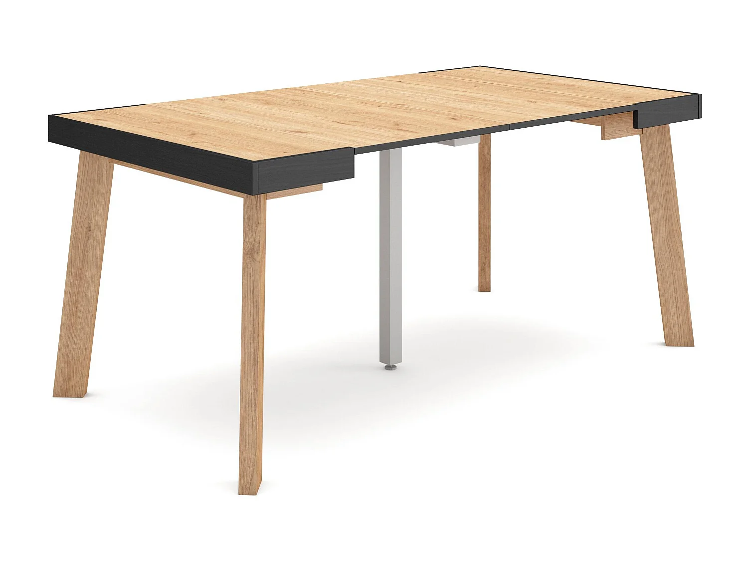 Ausziehbarertisch, 160x90x73cm, Für 8 Gäste, Hölzerne Beine, Eiche