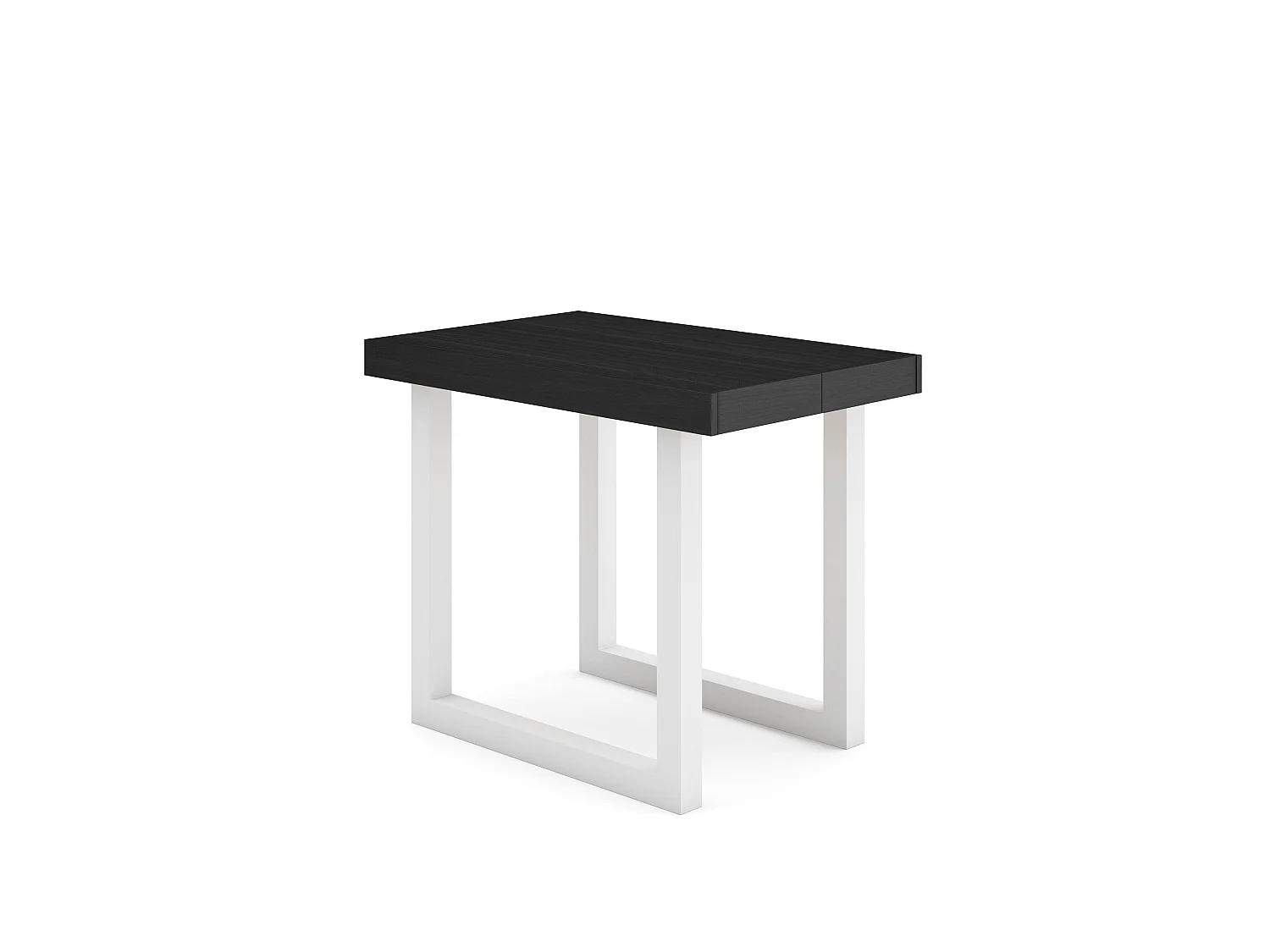 Table console extensible, 302x90x73cm, Pour 14 personnes, Pieds bois massif, Noir