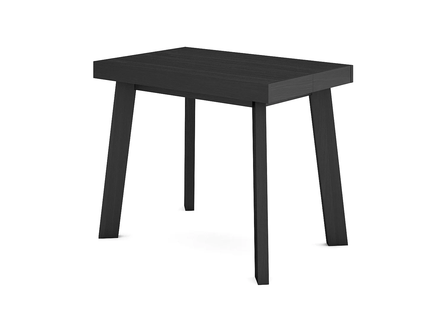 Ausziehbarertisch, 262x90x73cm, Für 12 Gäste, Hölzerne Beine, Schwarz Eiche