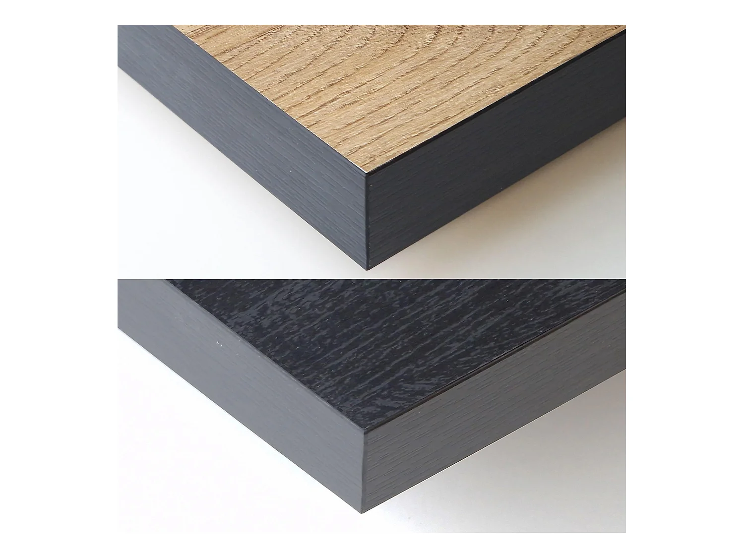 Table console extensible, 302x90x73cm, Pour 14 personnes, Pieds bois massif, Chêne et noir