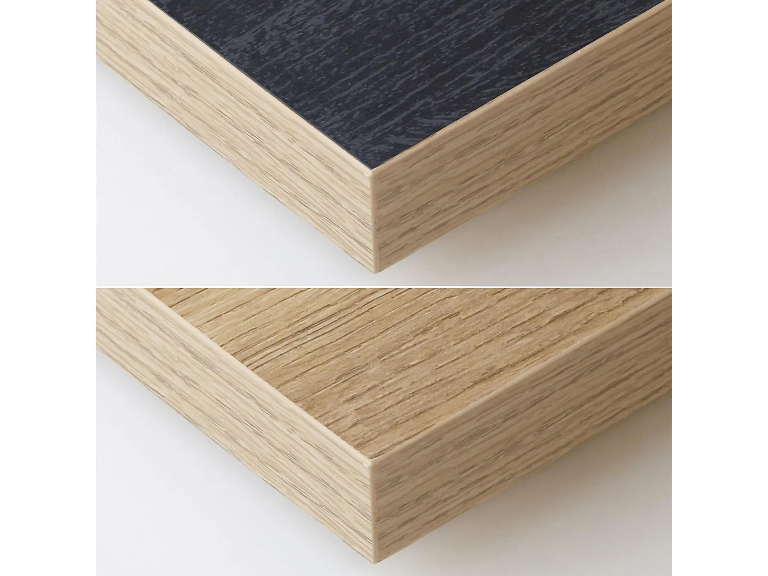 Consolle allungabile, 262x90x73cm, Per 12 persone, Gambe in legno, Rovere e nero