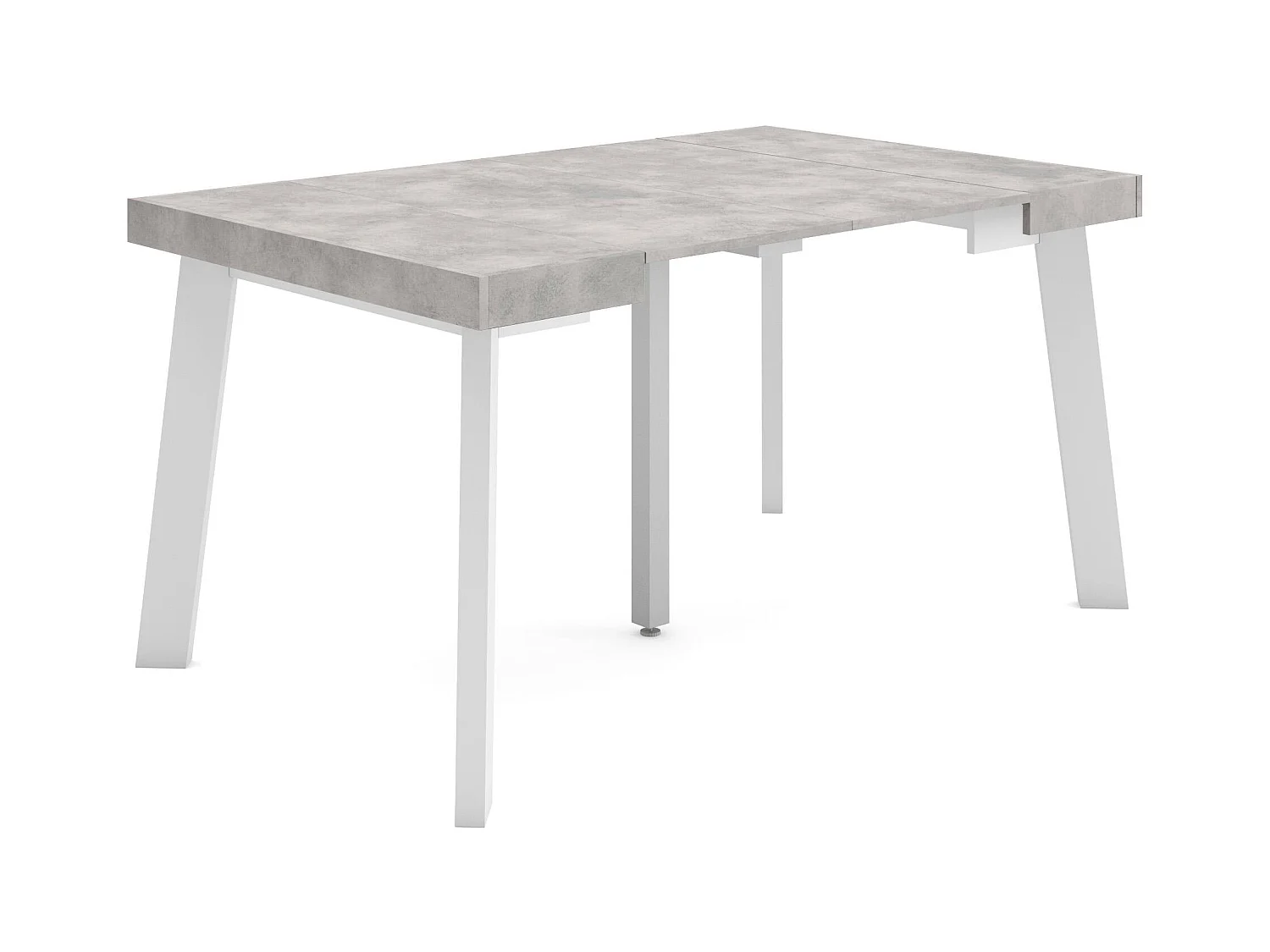 Table console extensible, 140x90x73cm, Pour 6 personnes, Pieds en bois, Ciment
