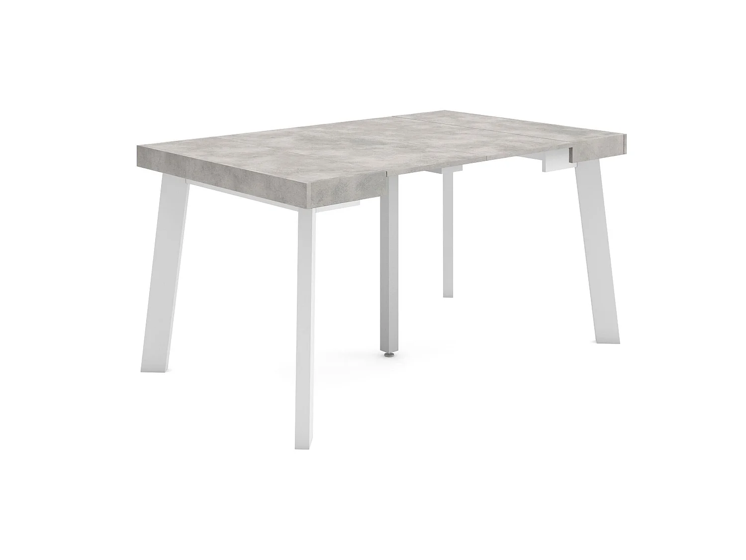 Uitschuifbare Consoletafel, 140x90x73cm, Voor 6 personen, Houten poten, Cement
