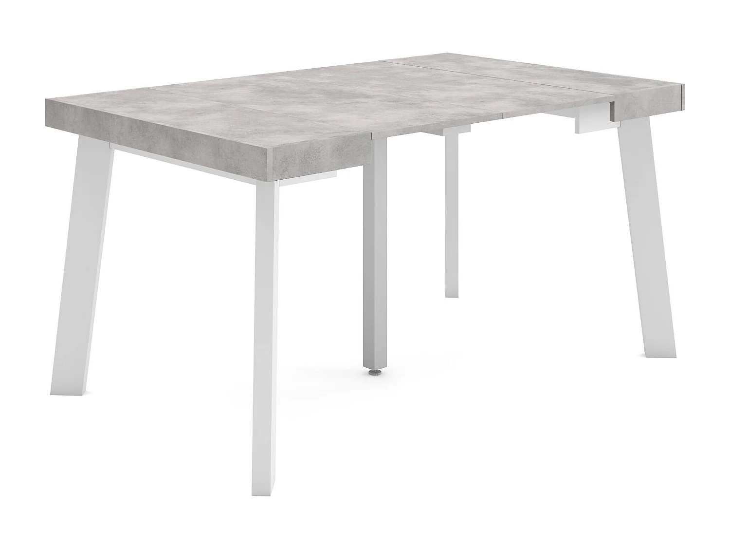 Table console extensible, 140x90x73cm, Pour 6 personnes, Pieds en bois, Ciment