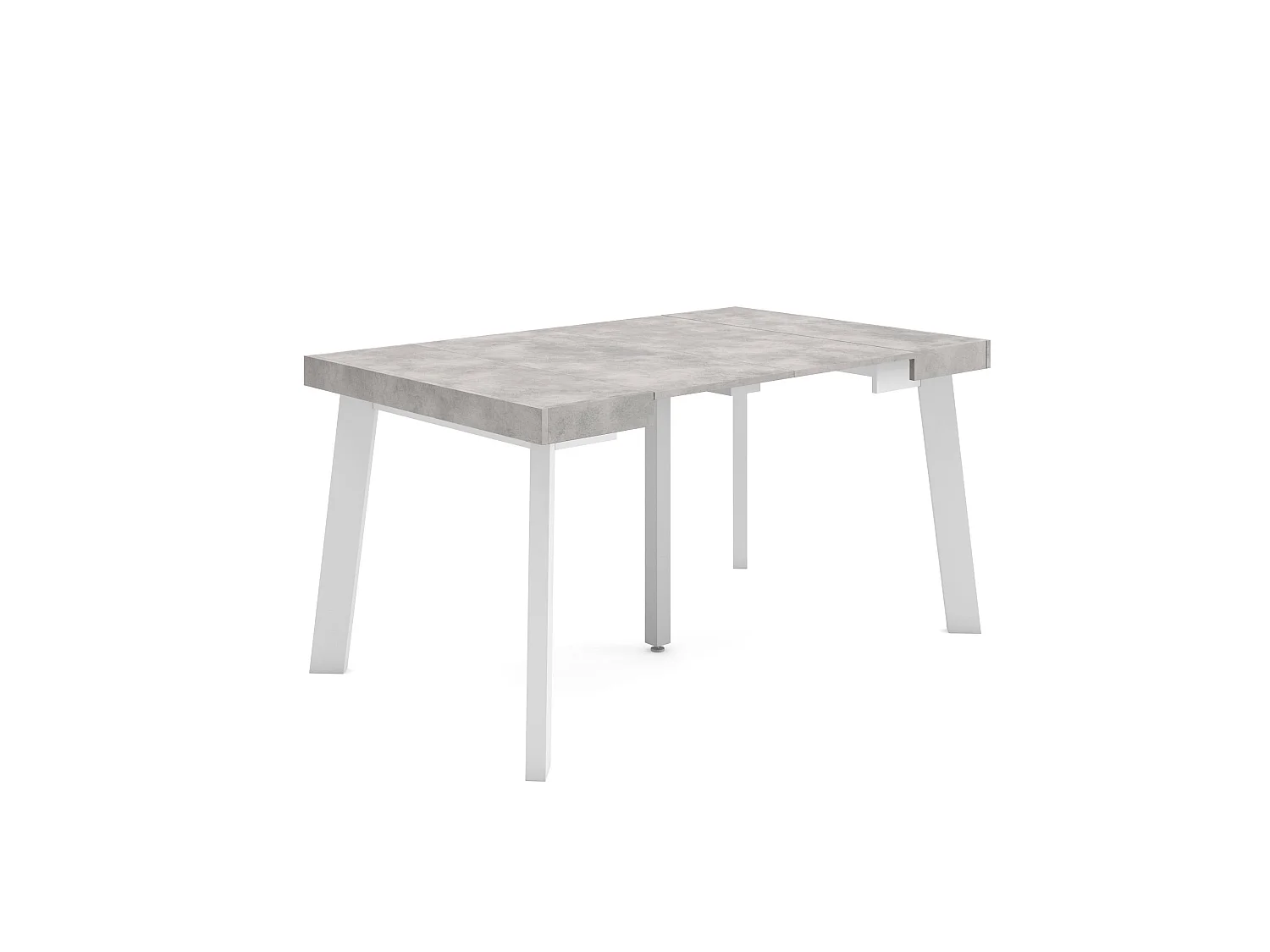 Uitschuifbare Consoletafel, 140x90x73cm, Voor 6 personen, Houten poten, Cement