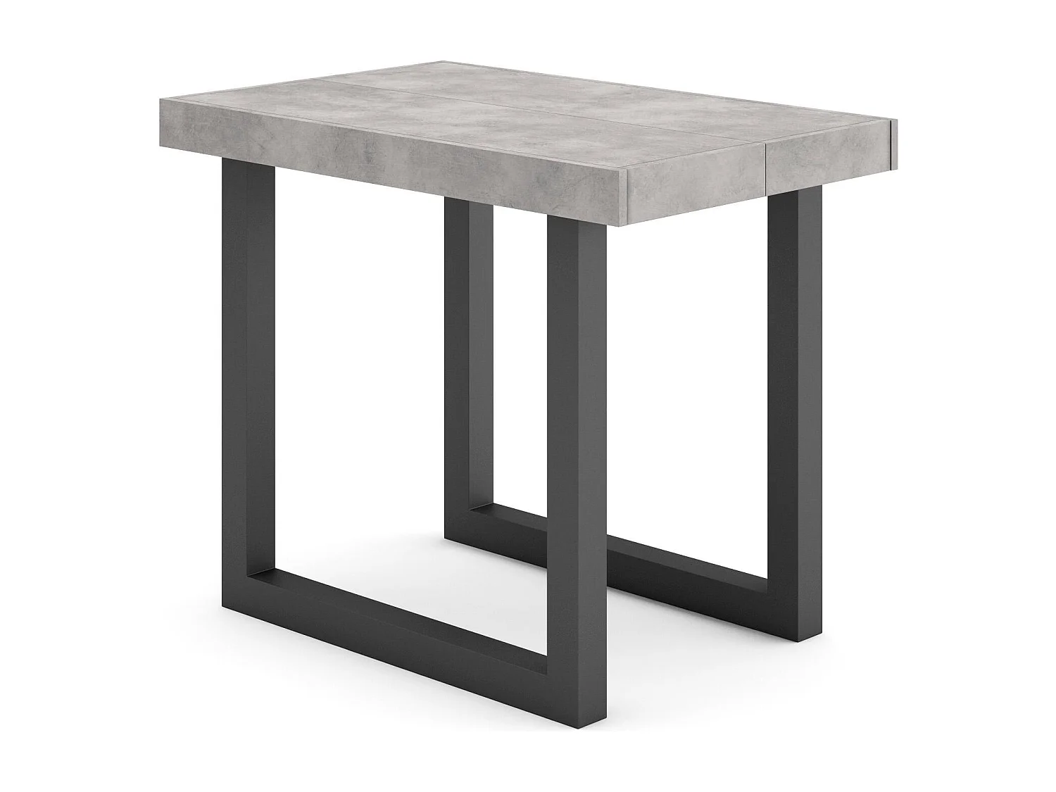 Mesa Consola Extensível, 302x90x73cm, Para 14 pessoas, Pés de madeira, Cimento