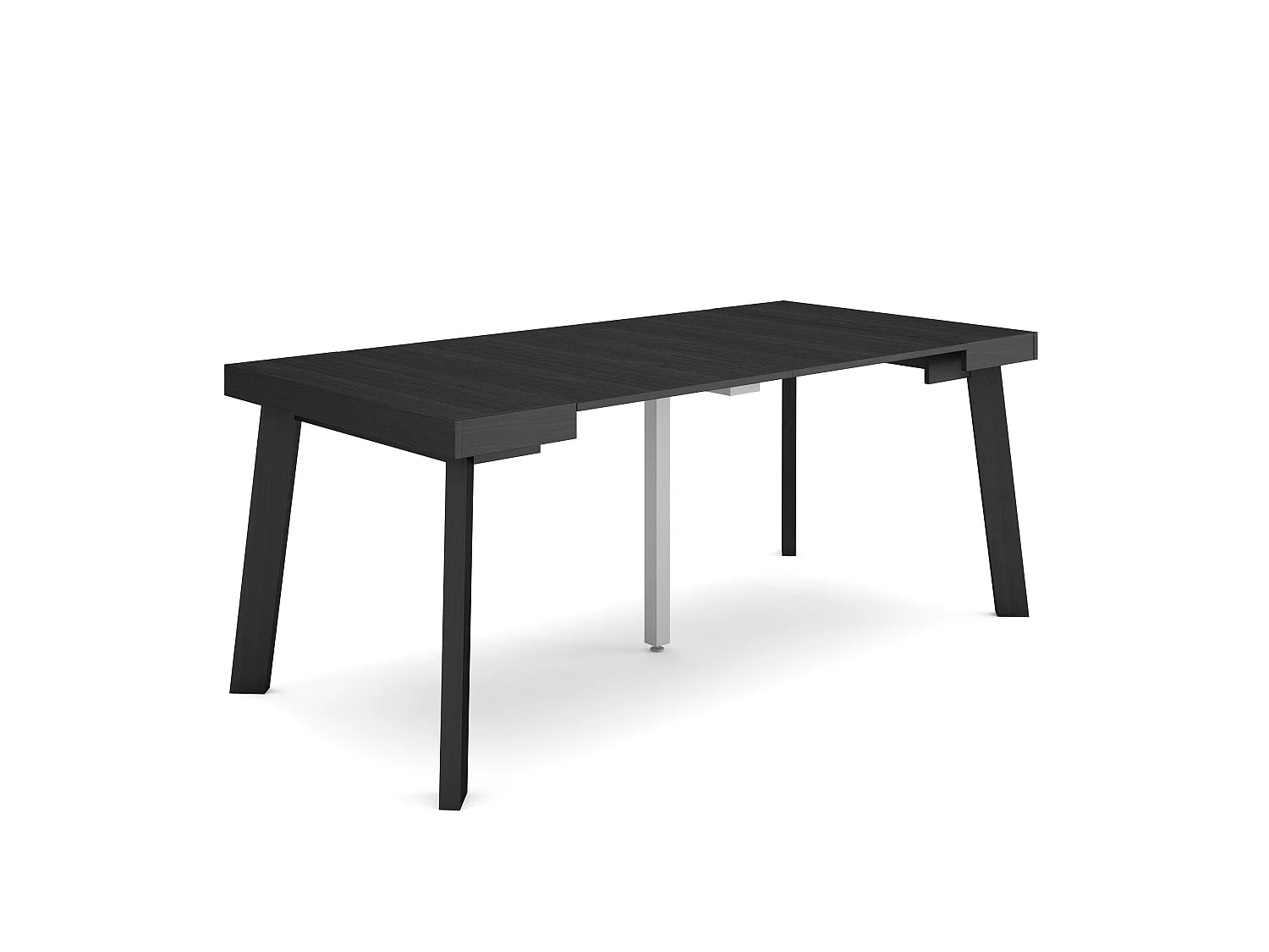 Mesa Consola extensible, 180x90x73cm, Para 8 comensales, Patas de madera, Negro