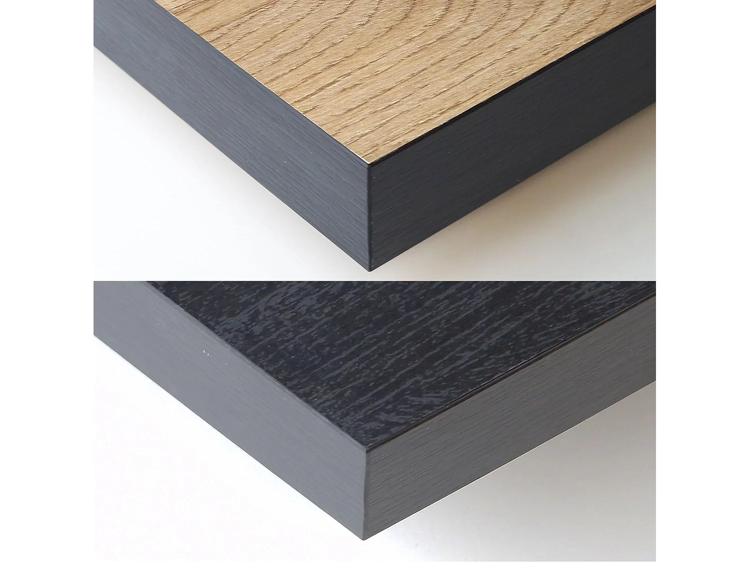 Uitschuifbare Consoletafel, 302x90x73cm, Voor 14 personen, Houten poten, Zwart/Eiken