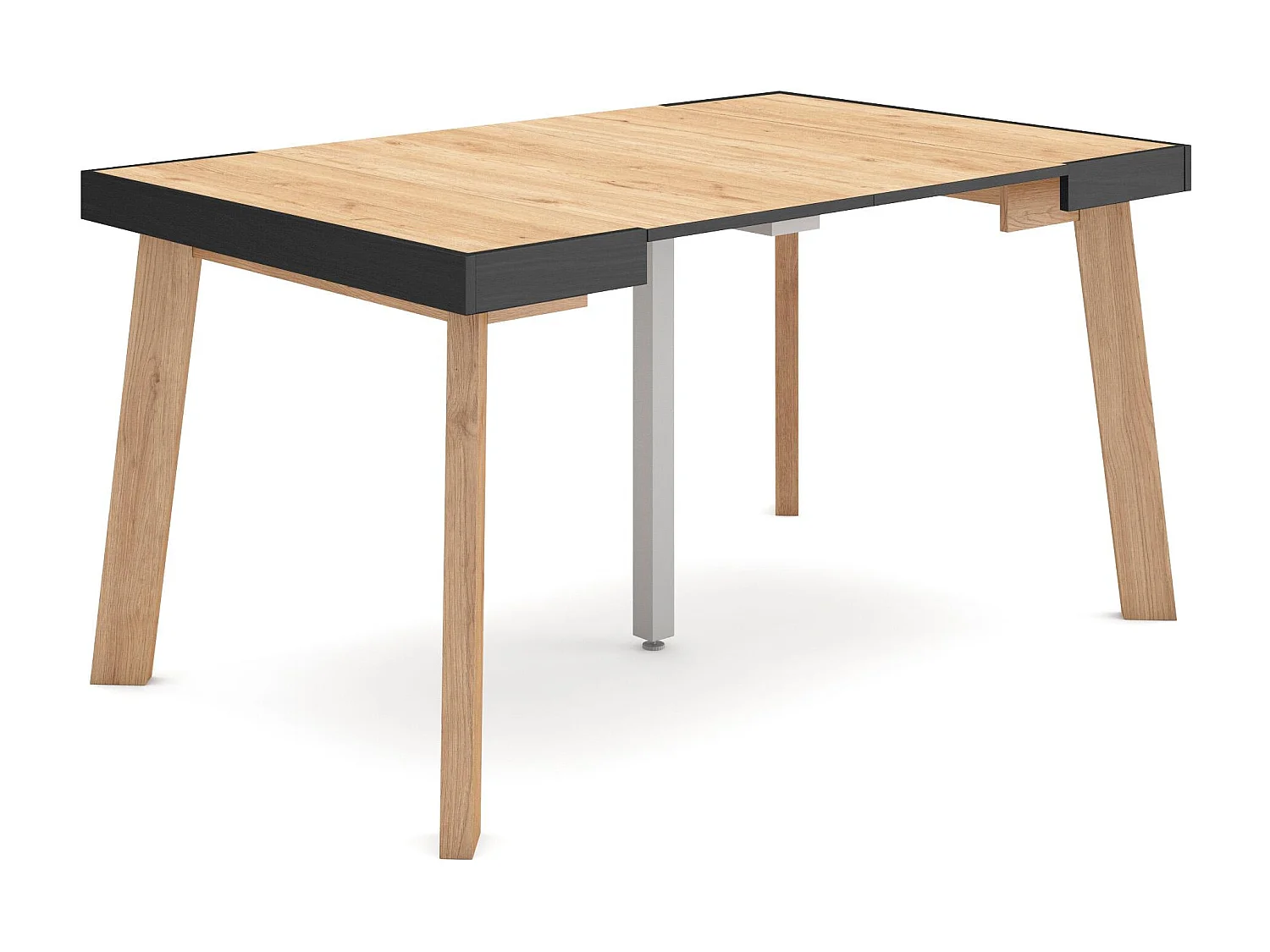 Mesa Consola extensible, 140x90x73cm, Para 6 comensales, Patas de madera, Roble