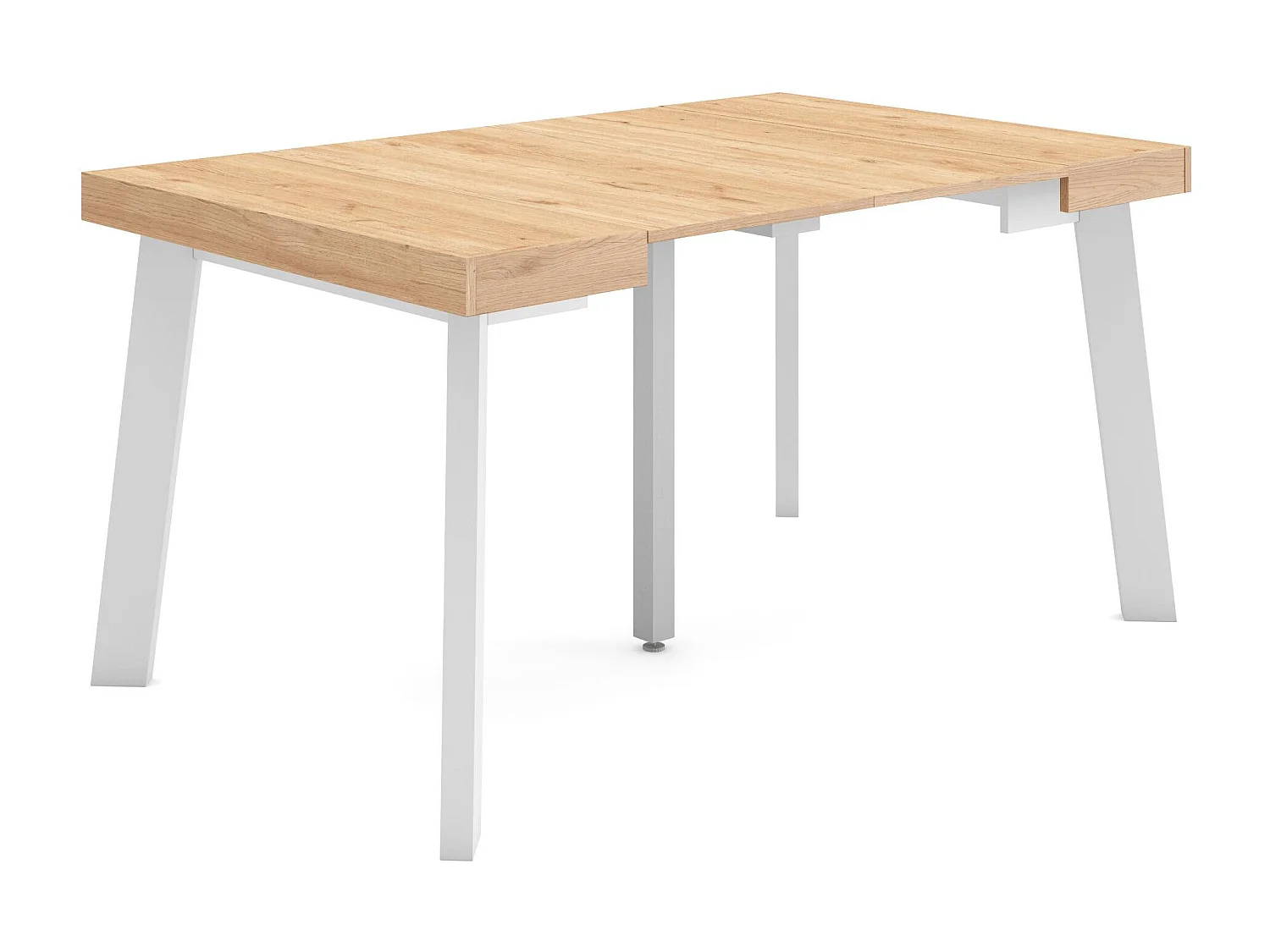 Uitschuifbare Consoletafel, 140x90x73cm, Voor 6 personen, Houten poten, Eiken