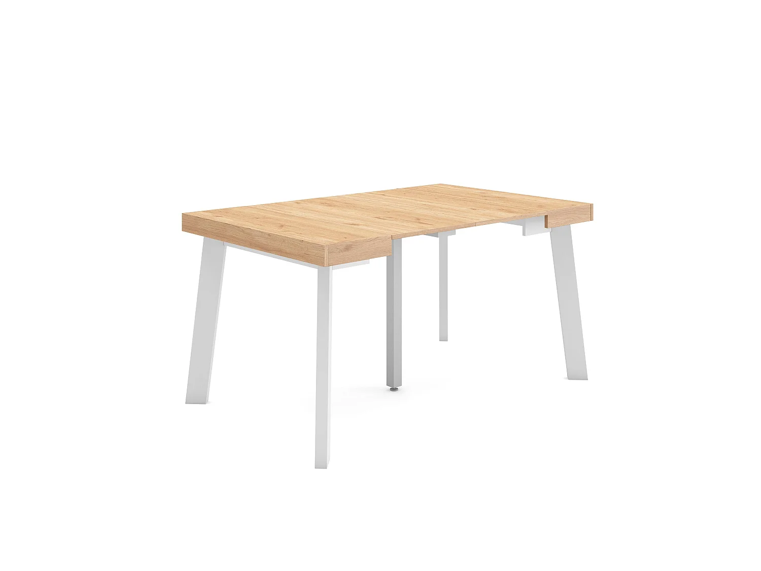 Uitschuifbare Consoletafel, 140x90x73cm, Voor 6 personen, Houten poten, Eiken