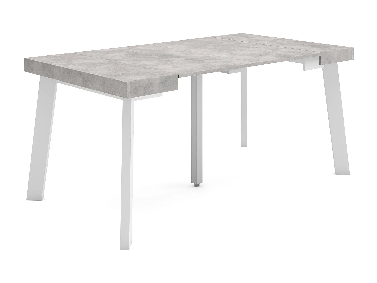 Uitschuifbare Consoletafel, 160x90x73cm, Voor 8 personen, Houten poten, Cement