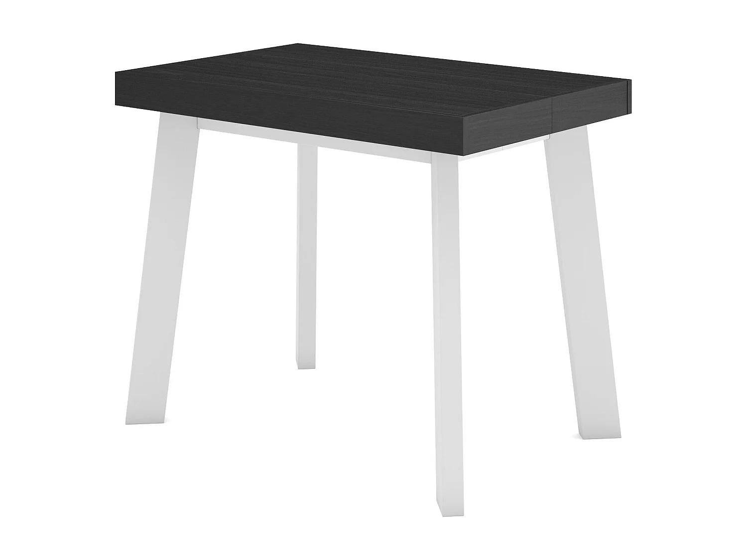 Table console extensible, 140x90x73cm, Pour 6 personnes, Pieds en bois, Noir