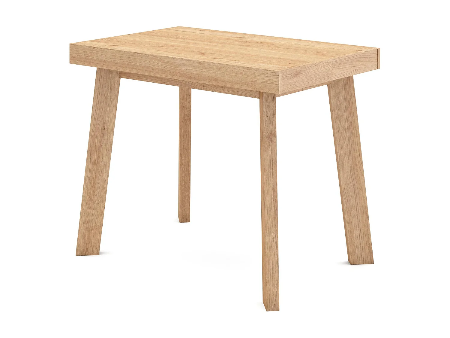 Table console extensible, 160x90x73cm, Pour 8 personnes, Pieds en bois, Chêne