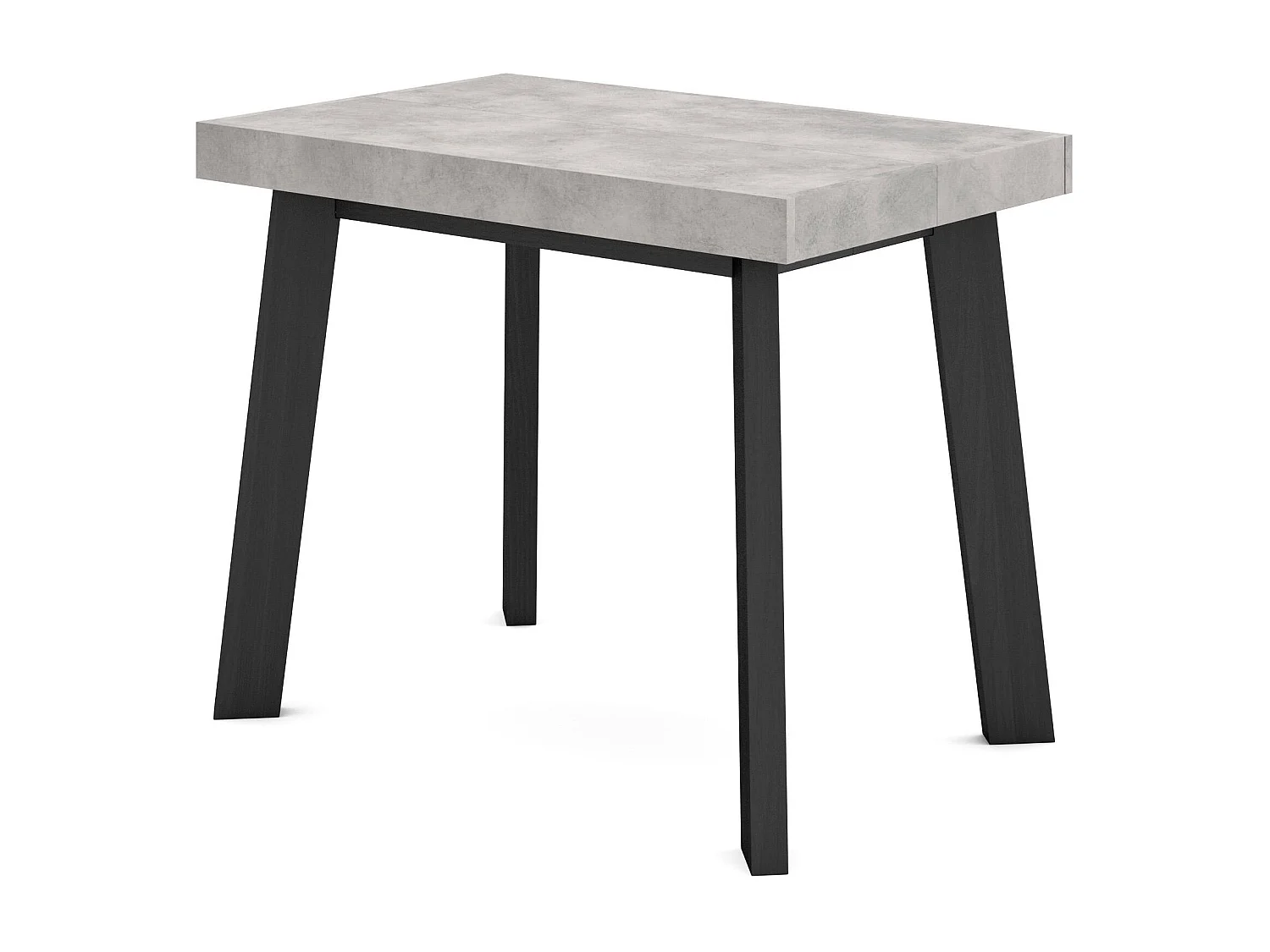 Uitschuifbare Consoletafel, 160x90x73cm, Voor 8 personen, Houten poten, Cement