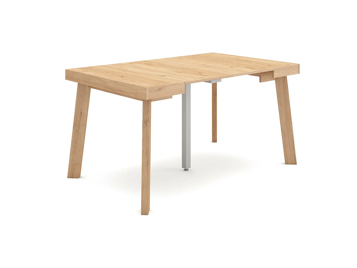 Table console extensible, 140x90x73cm, Pour 6 personnes, Pieds en bois, Chêne