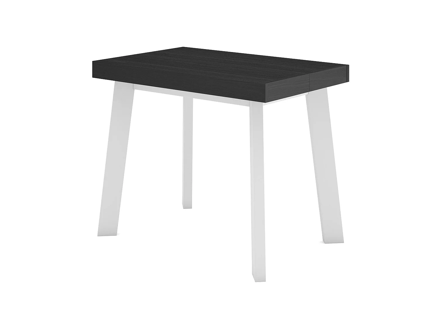 Table console extensible, 262x90x73cm, Pour 12 personnes, Pieds en bois, Noir